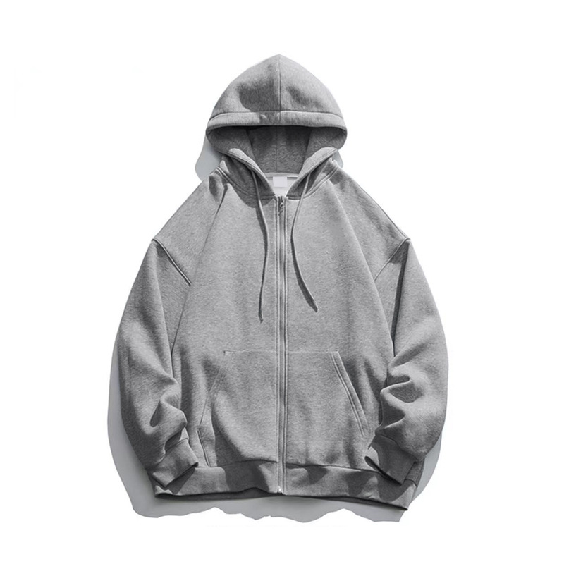 Picture of Wholesale Dropshipping Zipper Cardigan Solid Color Sweatshirt Jacket Women's Autumn Style American Retro Loose Hooded Top