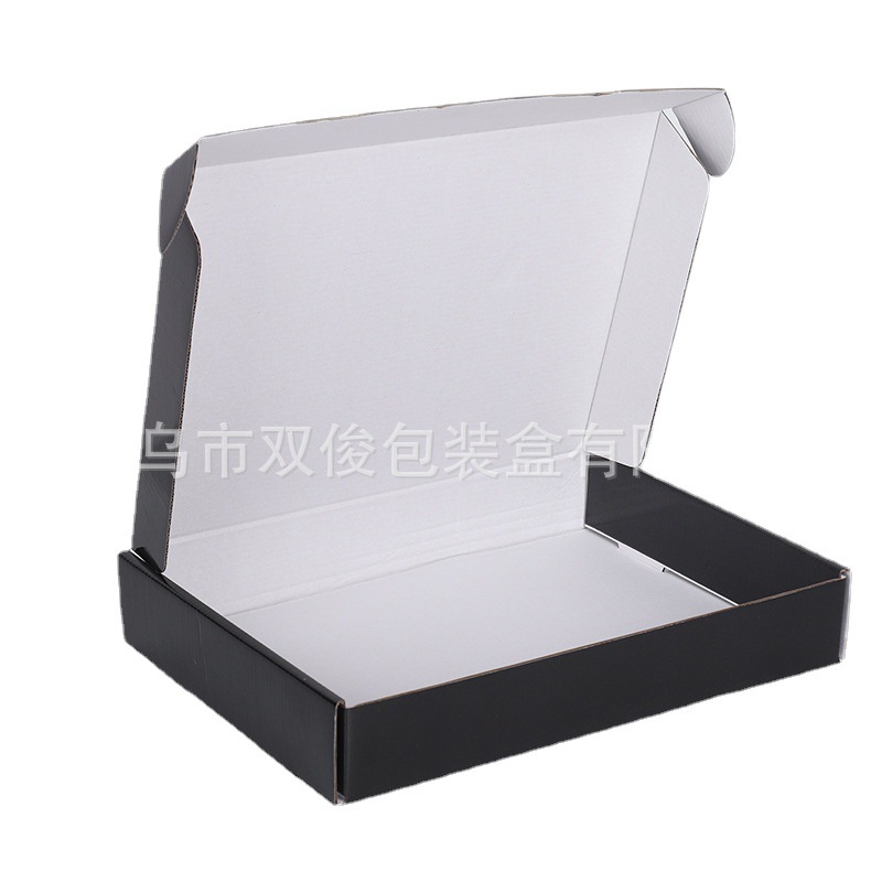 Picture of White spot flying machine box Black gift box flying machine box three-layer extra hard corrugated box clothing packaging box spot