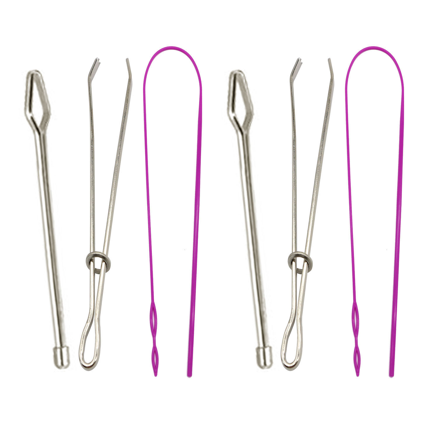 Picture of Amazon Elastic Band Threading Tool Set Long Plastic Threader Lead Wire Double-Hole Threading Clamp Sewing Tool