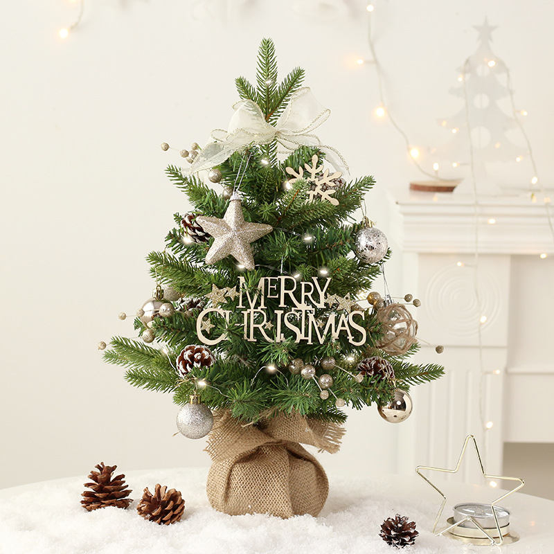 Cross-border New Christmas Decorations PE PVC Rotating Music Box Mini Christmas Tree suit Desktop Ornaments