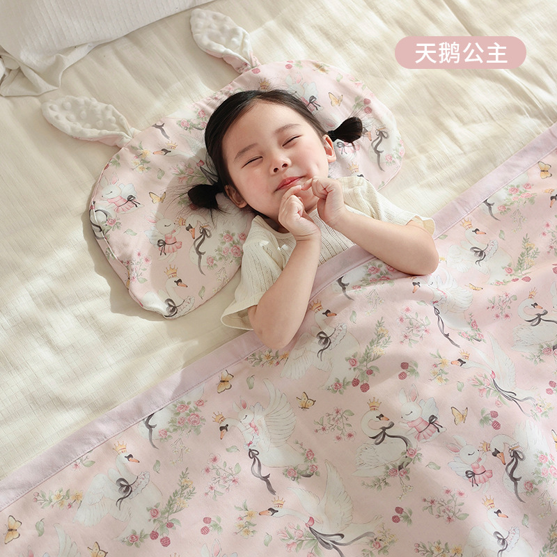 Picture of Baby blanket cartoon four-layer bamboo cotton gauze quilt class a spring and summer newborn children nap baby quilt