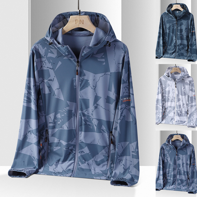 Ice Silk Sun Protection Clothing Men's Summer Thin Anti-Uv 2025 New Outdoor Camouflage Fishing Sun Protection Clothing