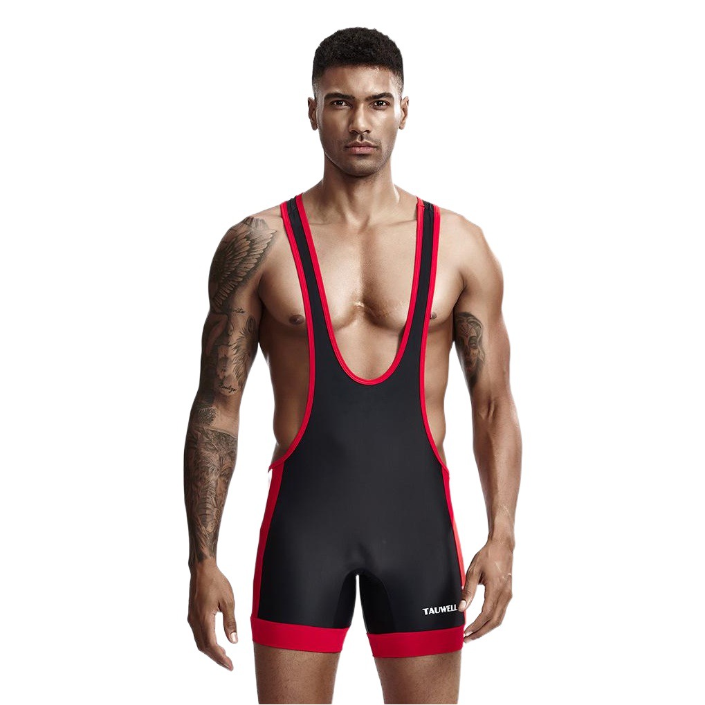 Sexy Skinny Men's Backing One-piece Vest Convex Bag One-piece Boxer Low-cut Suspenders Men's Silky Underwear
