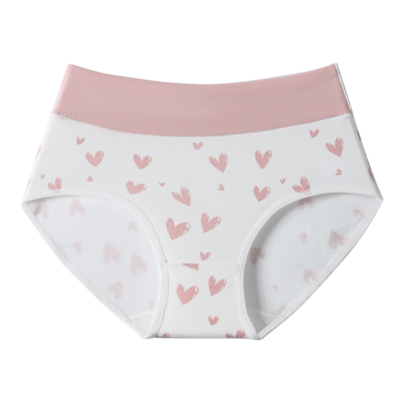 Picture of Japanese Style Women's Pure Cotton Printed Large Size 7A Seamless Antibacterial Tummy Control Cute Girl Triangle Student Panties