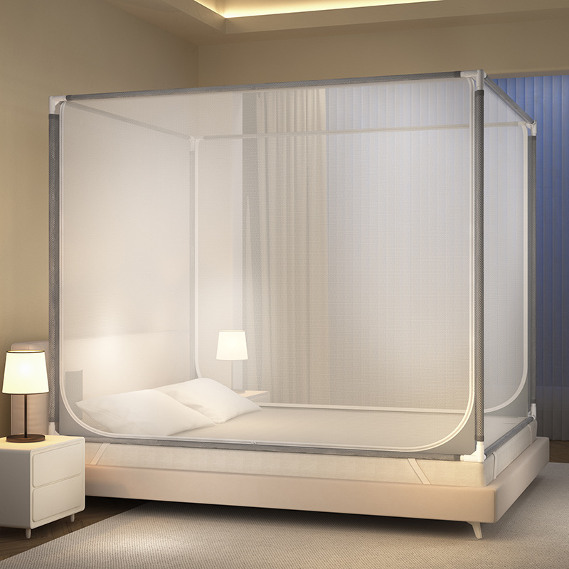 Picture of Class A Mosquito Net Household Bedroom Three-door New Bracket Tattoo Children's Anti-fall Anti-drop Bed Fully Surrounded Bottomless 1.8