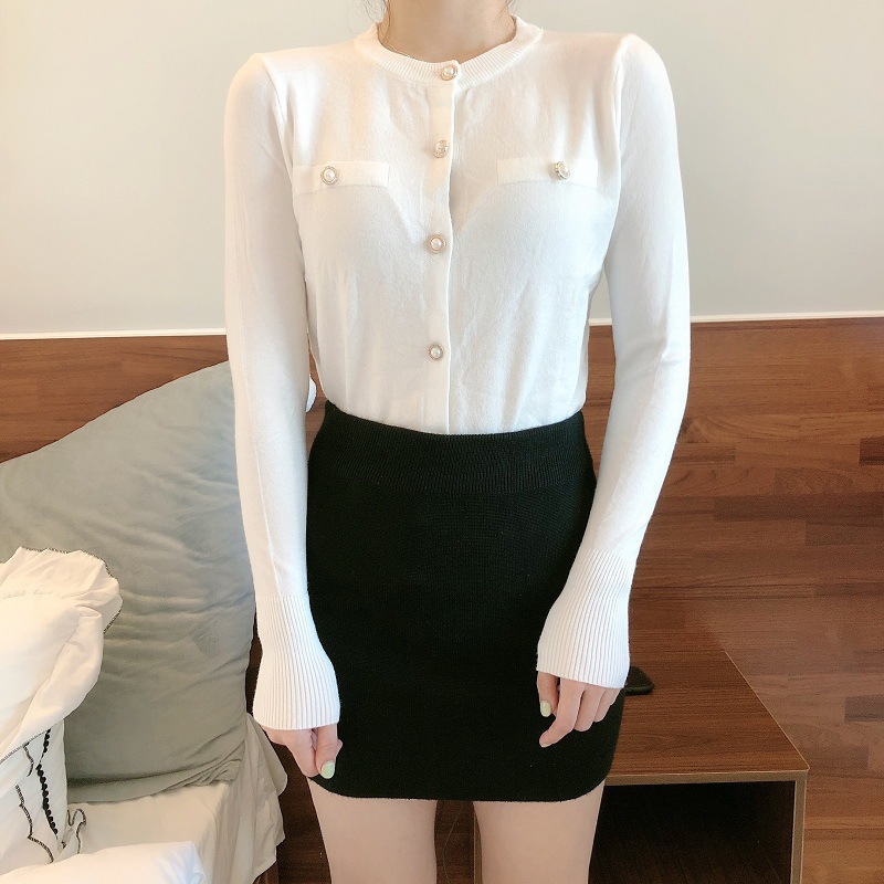 Picture of Autumn 2022 chic Korean All-match Elegant Fashion Single-breasted Knit Sweater Small Cardigan Coat Women