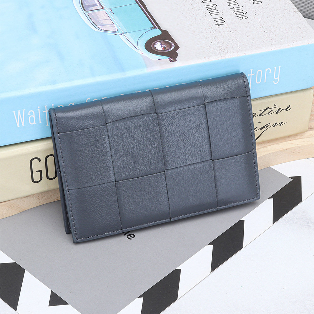 Picture of Genuine Leather Women's Passbook Bag New Fashion Sheepskin Woven Folding Passbook Cover Card Certificate Storage Protection Leather Cover