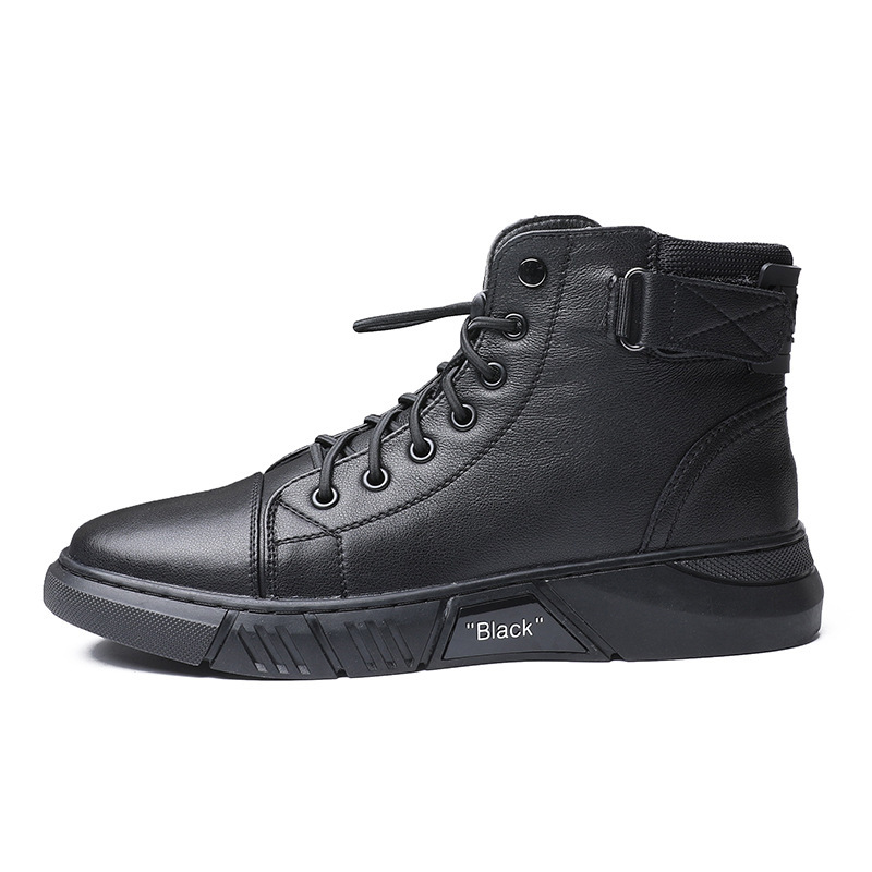 Picture of Winter New Men's British Genuine Leather Martin Boots Men's Boots Fashion Casual High Top Men's Shoes Trendy Workwear Leather Boots Men