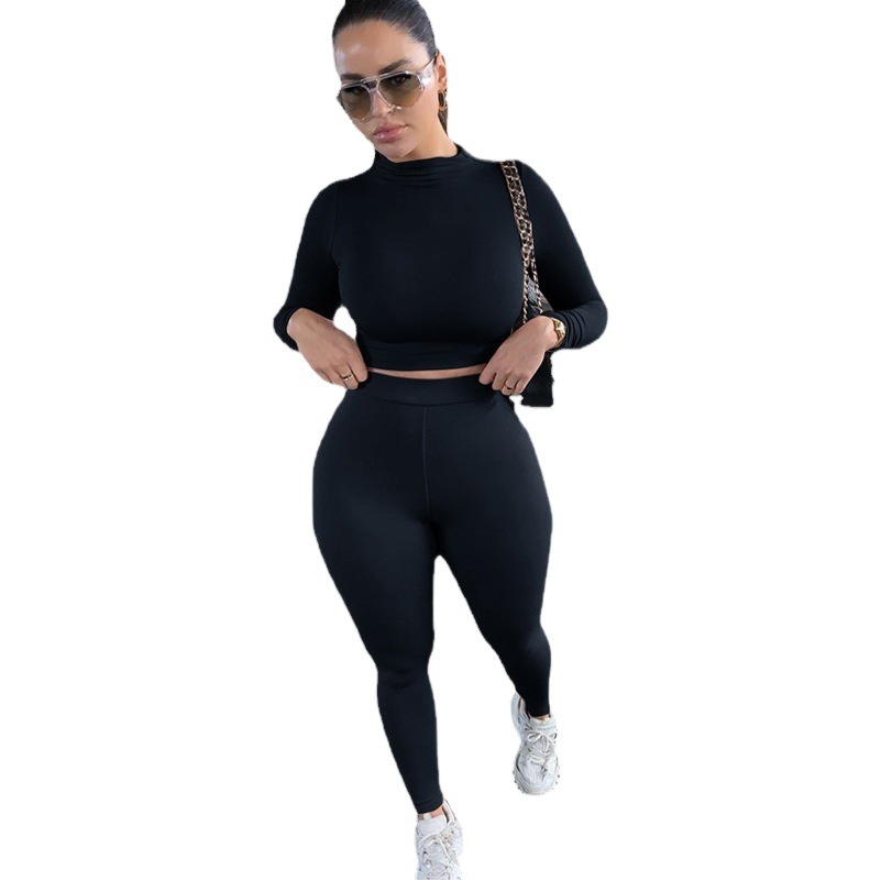 2023 Amazon Hot Selling Sports Long Sleeve Two-Piece Set 2022 Spring Women's New Fashion Casual Suit Foreign Trade