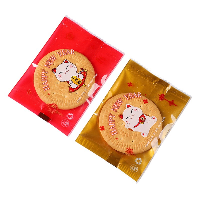 2024 Snowflake Crisp Packaging Bag New Year Nougat Candy Bag Baking Milk Cake Biscuits Individual Small Packaging Machine Bag