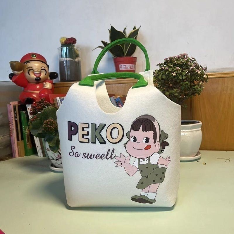 Picture of New Cyber Celebratory Cartoon Student Handbag Super Cute Cartoon Cute Rabbit Felt Bag Full Moon One Year Old Bag Mend-up Bag