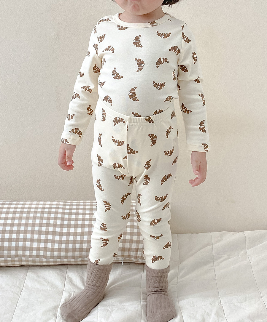 Picture of Spring and Autumn Children's Clothing Danish Children's Home Clothes suit Girls' Pajamas Pure Cotton Children's Autumn Clothes and Pants Men's Treasure Pajamas