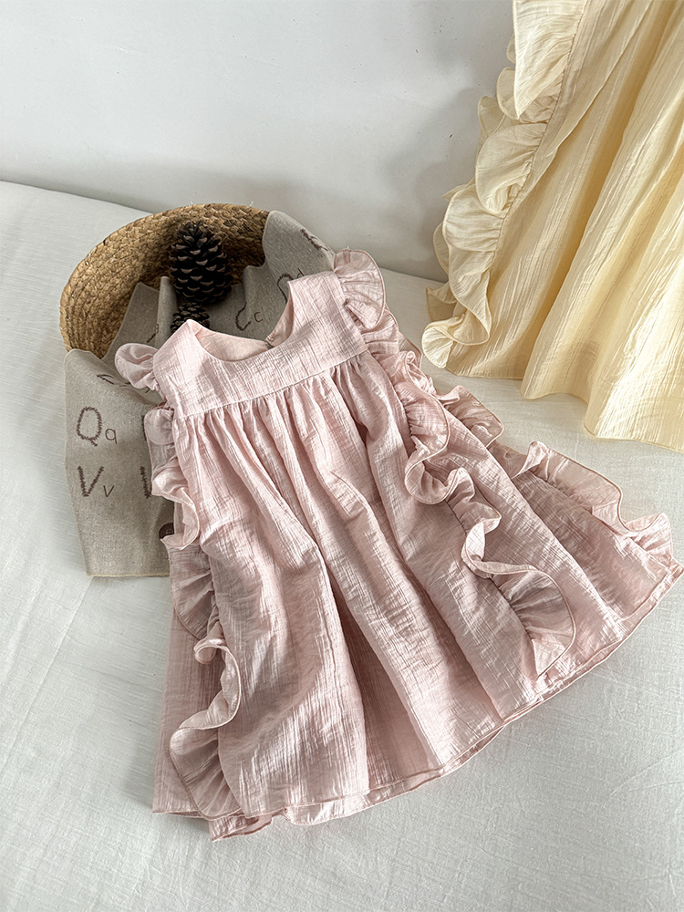 Picture of Korean Style Internet Celebrity Dress 2025 New Style Kidsren and Girls Versatile Pastoral Lace Dress