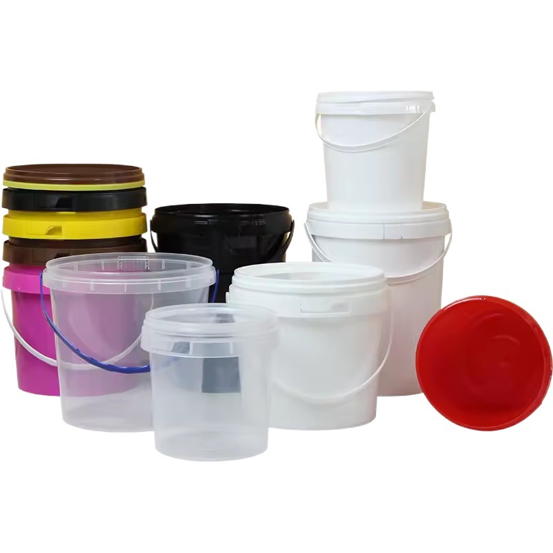 1L - 5L Clear Plastic Buckets Food Grade Bucket with Lids