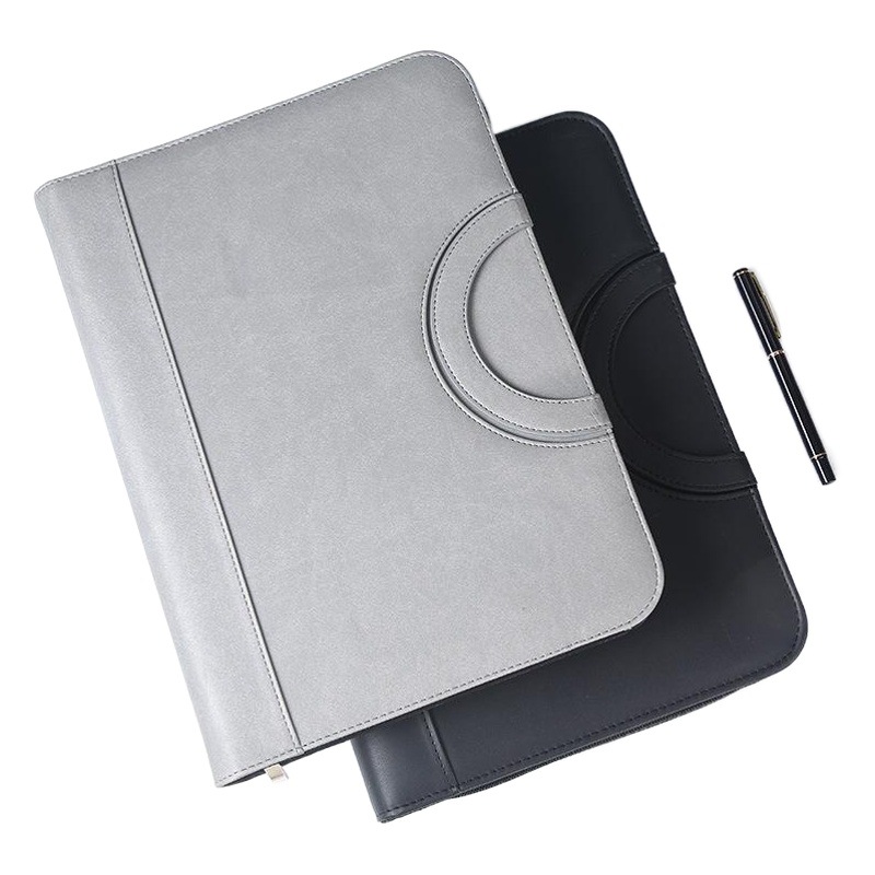 Multifunctional Portable Zipper Folder A4 Document Folder Sales Negotiation Folder Business Leather Manager Folder Zipper Bag