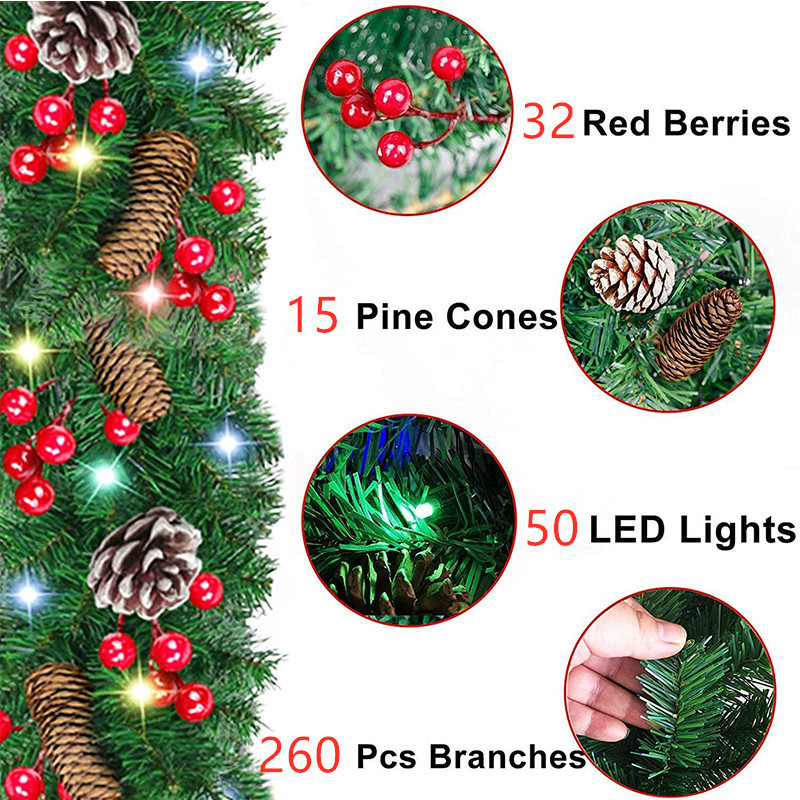 Picture of Cross-border 2.7 m pvc Christmas decoration hotel shopping mall bar door hanging decoration Christmas encrypted Rattan