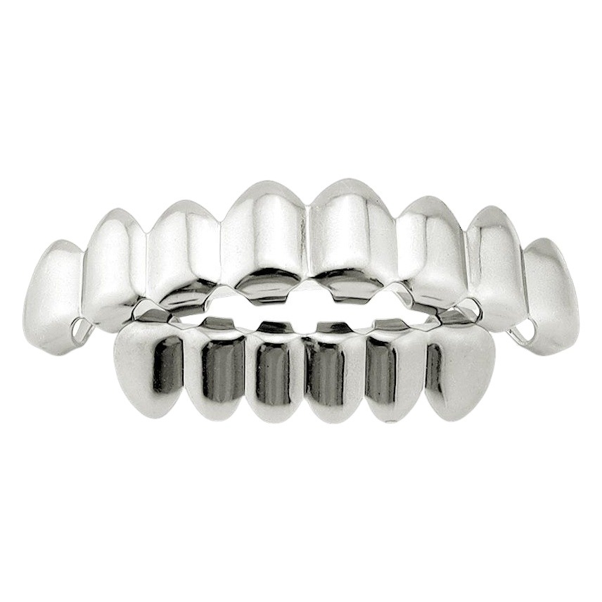 Europe and the United States HIPHOP grillz 8 under 6 plated real gold hip hop braces 18K gold cross-border hot wholesale