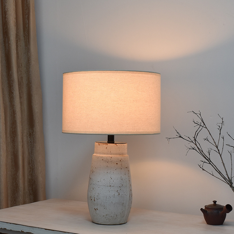 Quiet terroir clay pottery jar living room table lamp bedroom bedside model room hotel homestay designer ornaments Japanese retro