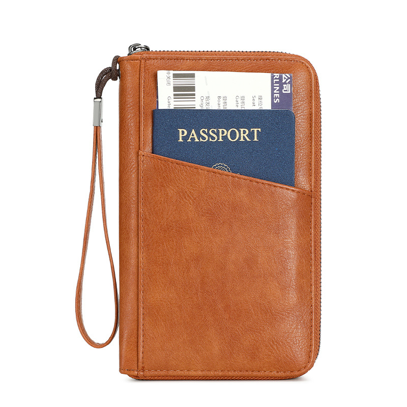 Picture of Cross-border New RFID Anti-magnetic Wallet Zipper Passport Bag Certificate Bag Air Ticket Storage Bag Multifunctional Passport Wallet