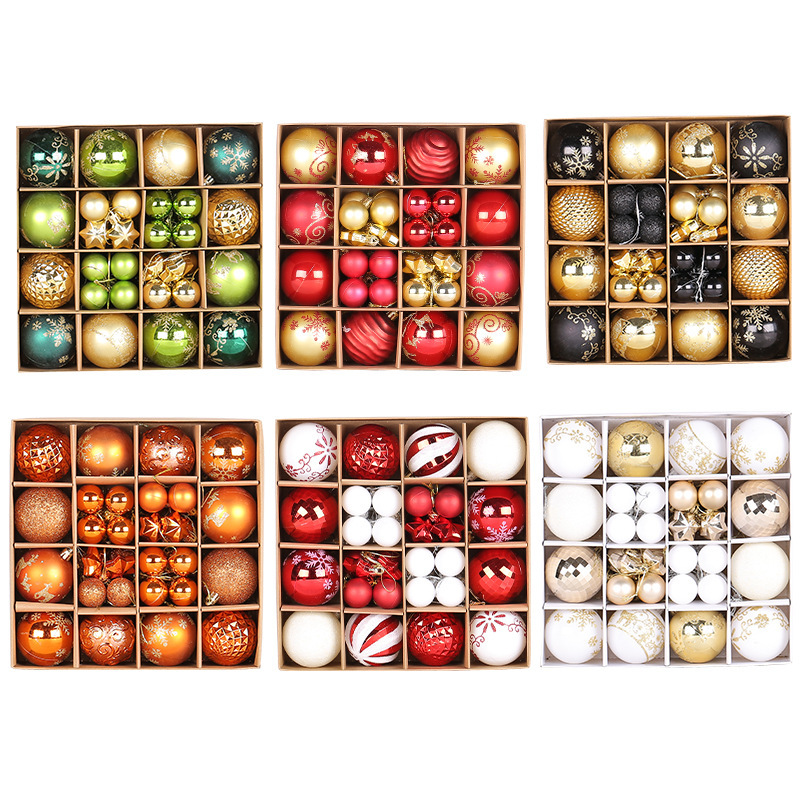 Amazon Large and Small Christmas Ball Set Wholesale 2025 Jingchen Christmas Tree Decoration Ball Pendant Multi-Color Optional
