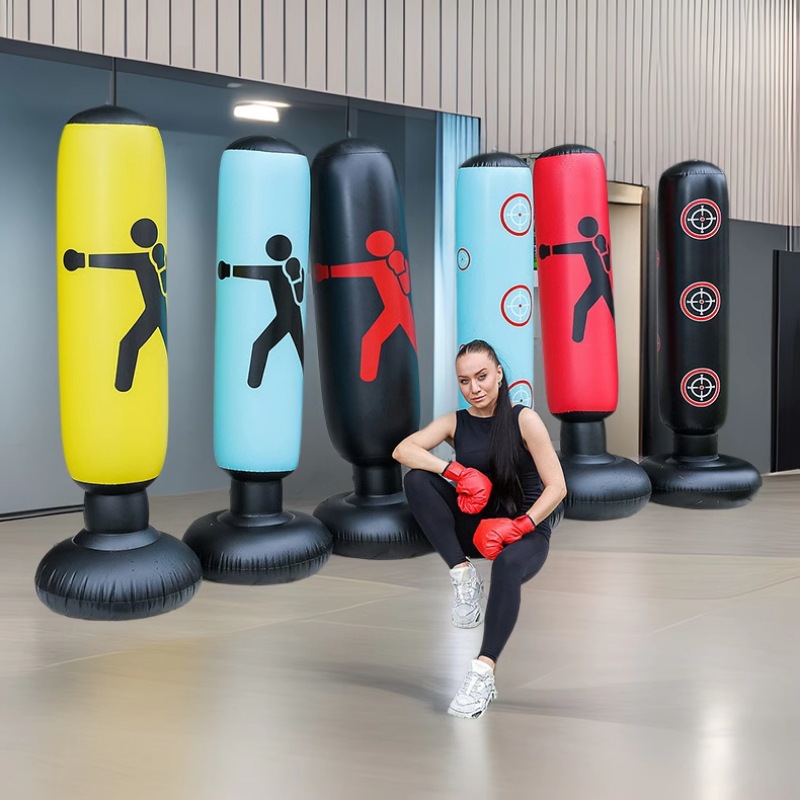 Children's Vertical Boxing Column Cross-border Boxing Tumbler Inflatable Sandbag Anger Relief Toy 1.6 m High Boxing Column