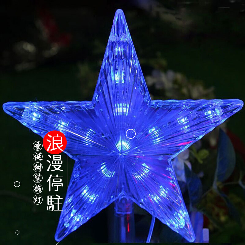 Picture of Cross-border Amazon Christmas Decorative Tree Top Light Outdoor Courtyard Holiday Decorative Light LED Five-pointed Star Tree Top Light