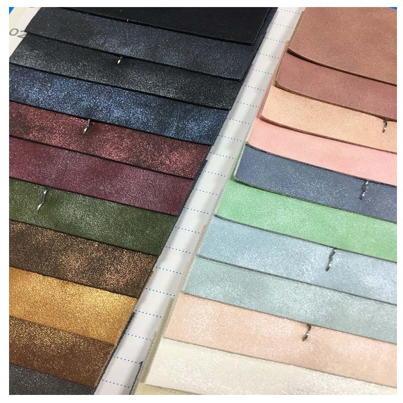 Retro Gloss Reflective Bronzing Sheep Leather Glitter Magic Color Laser Printing PU Garment Fabric Super Fiber Artificial Leather