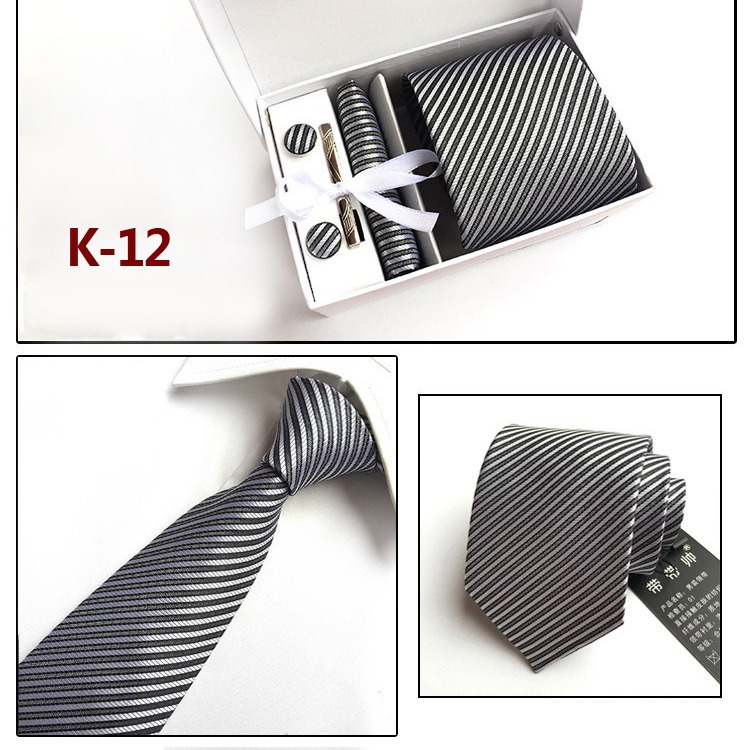 Picture of Manufacturers wholesale men's tie in stock gift box 6 pieces suit group tie business formal tie