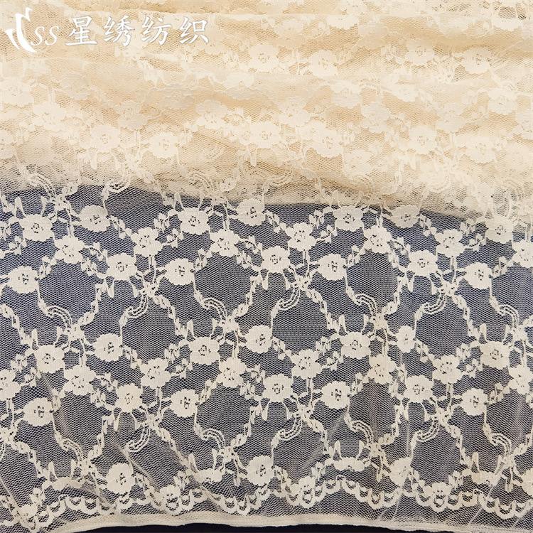 Jinam Elastic Lace Fabric Is Soft and Skin-Fribottomly, High Elasticity, Small Peony Women's Base Intimates Dress Preferred Fabric