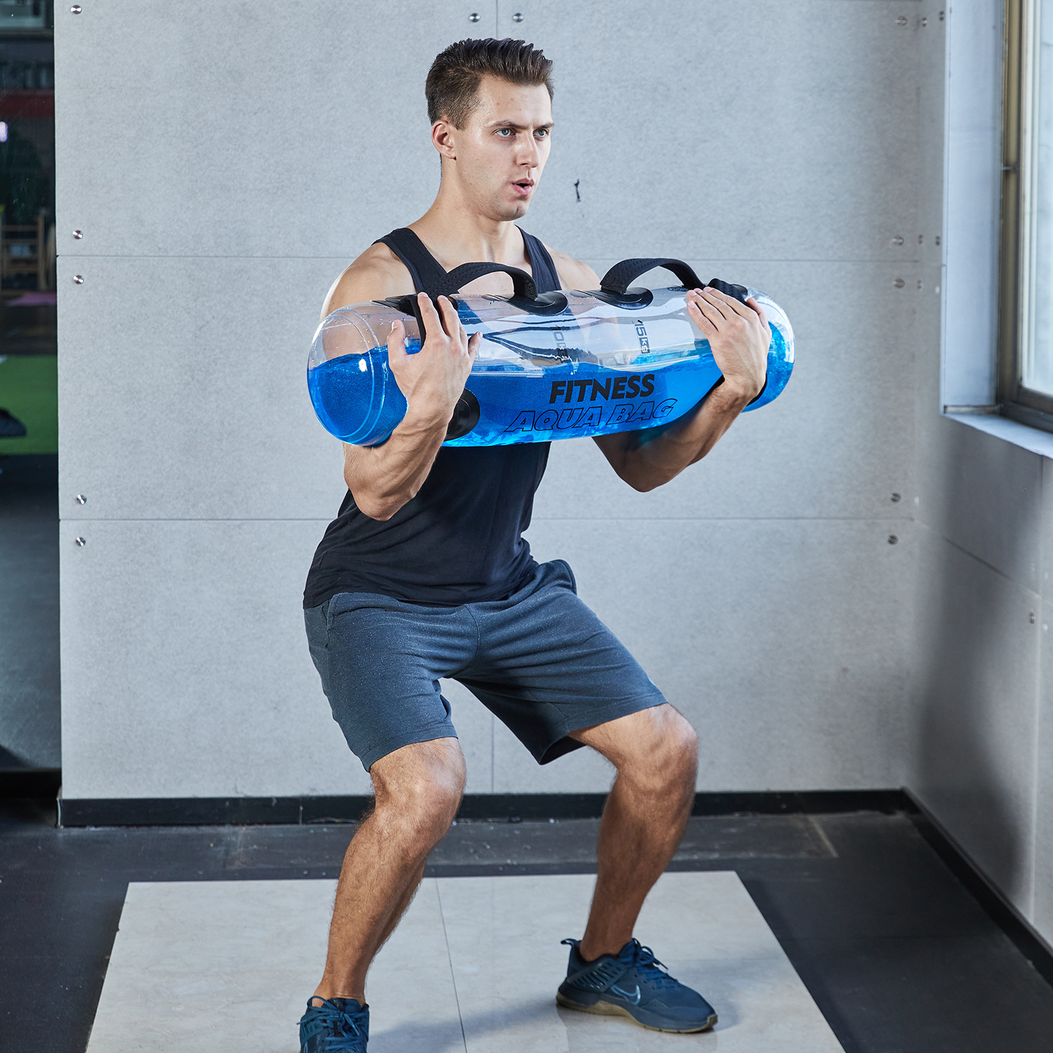 Picture of MARJAQE Fitness Water Bag Folding Water Filling Weight-bearing Water Bag Weightlifting Fitness Adjustable Weight Thickened PVC Mesh Fabric