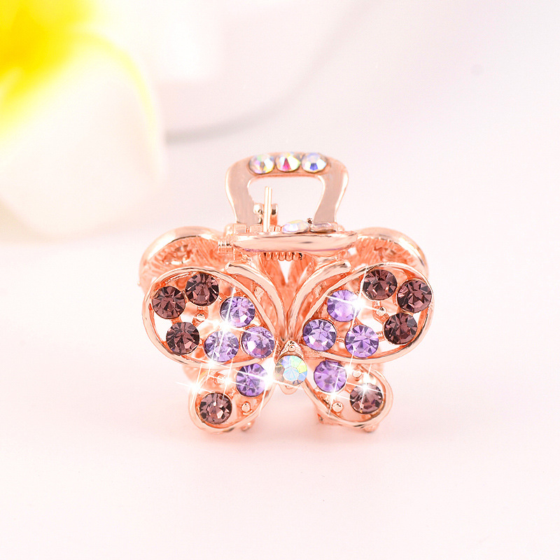 Picture of New small size Grab Clip Hair Clip Hair Clip Adult Bangs Hair Clip Children Top Clip Electroplated Rhinestone Elegant Hair Accessories Headdress