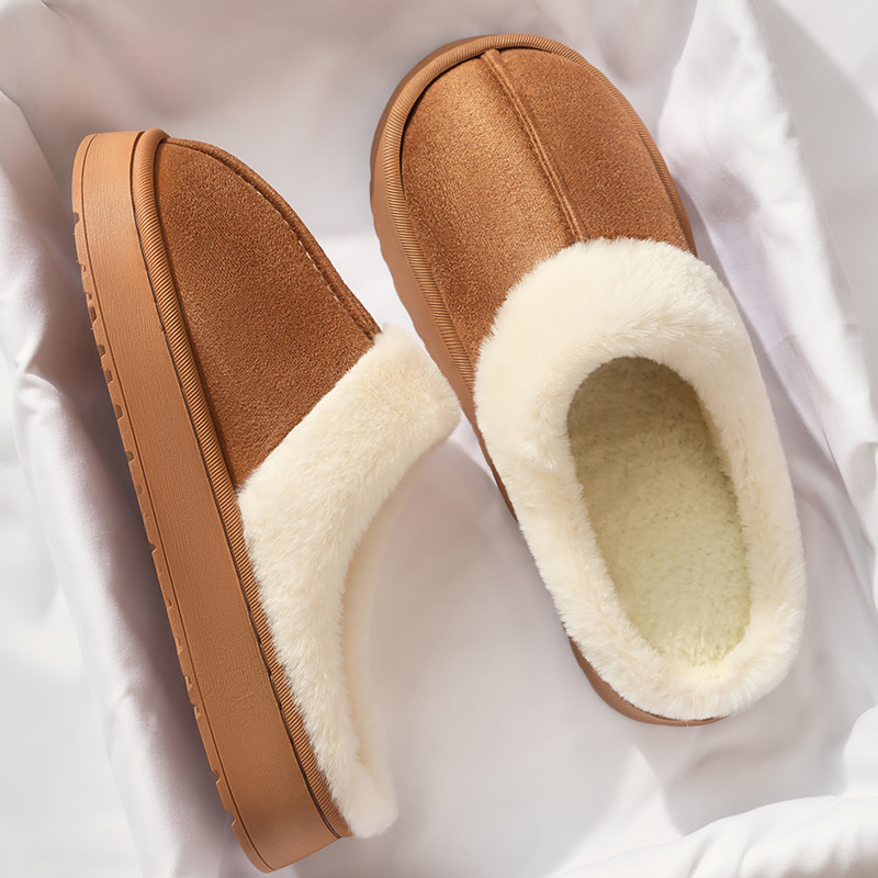Factory wholesale cross-border consignment spot cotton slippers women's autumn and winter home anti-slip warm plush cotton shoes men's supermarket