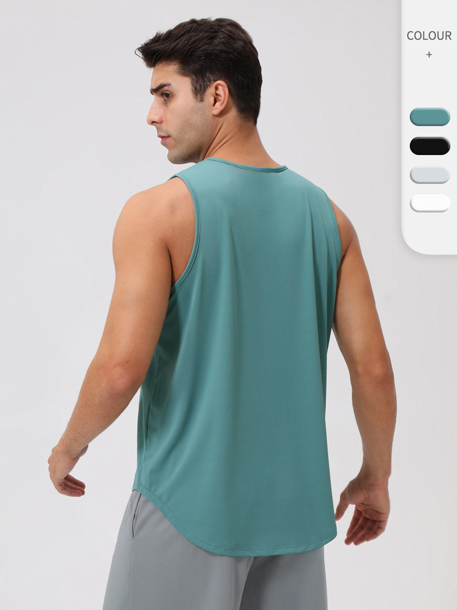 Men's Summer Loose Fitness Vest Breathable Running Sports Top Sleeveless Quick-drying Sports Training Vest 41117