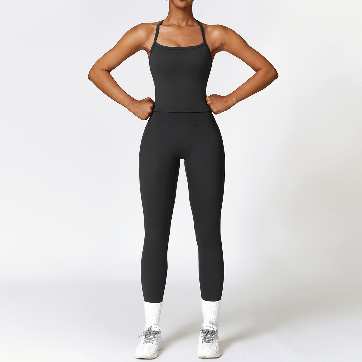 Picture of Zechuang European and American tight brushed yoga suit quick-drying workout clothes winter outdoor running sports suit female 8519