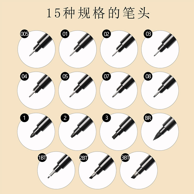 Picture of Guangna 8050 Refillable Needle Pen Set Waterproof Architectural Design Sketch Comic Brush Drawing Sketch Hook Pen