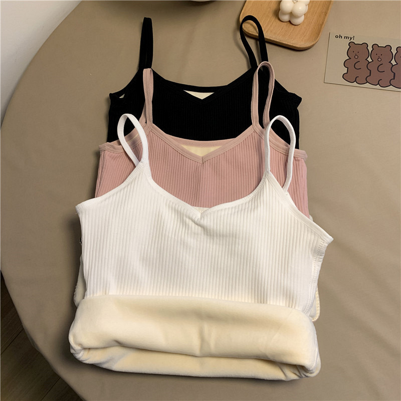 Picture of New Autumn and Winter Thermal Vest for Women, Thickeneded and Velvet Sleeveless Sling, Tight-Fitting Inner Layering, Student Cold Protection for Women