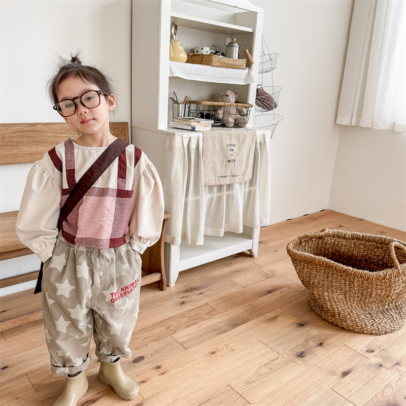 Picture of 2025 New Autum Kidsren's Clothing Kidsren's Korean Style Washed Cotton Harem Pants Pants Boys and Girls Pants 123521