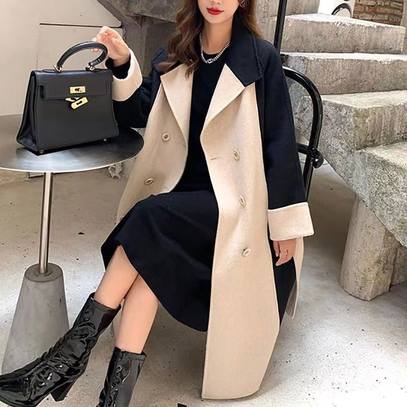 2024 New Autumn and Winter Woolen Outwears for Women, Trendy and Versatile Outwears, Mid-Length Windbreaker Outwears for Women, Spring & Fall Elegant, Slimming Look