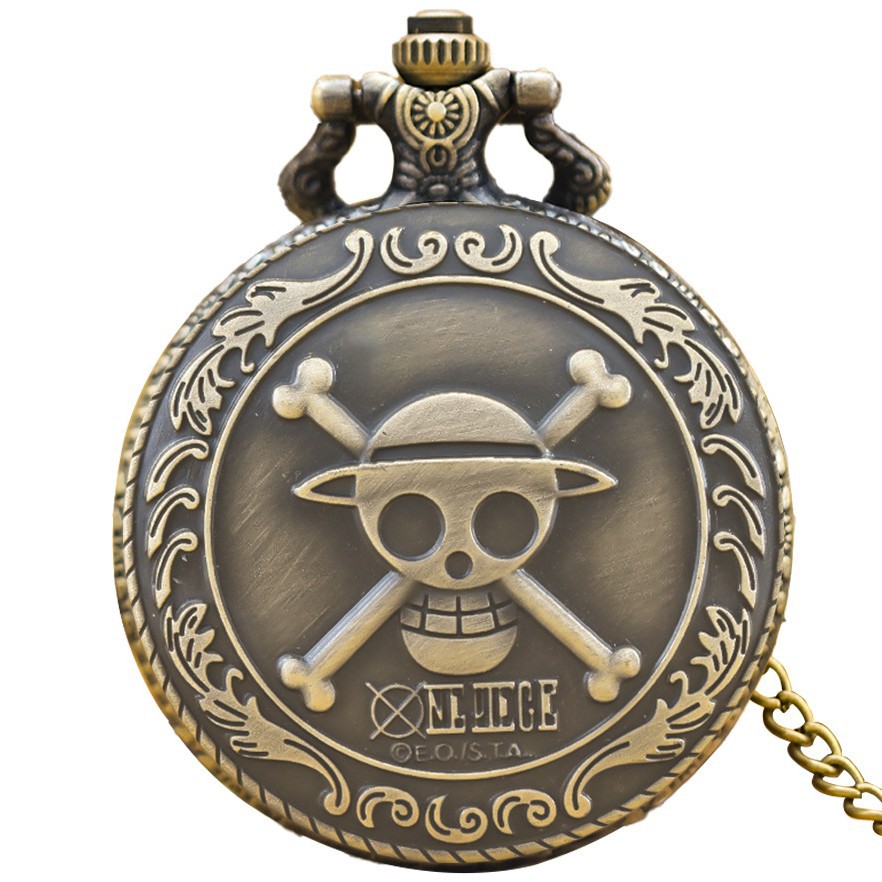 Vintage Artistic Pirate Skull Vintage Carved Men's Quartz Large Pocket Watch Wholesale Hanging Watch Manufacturers