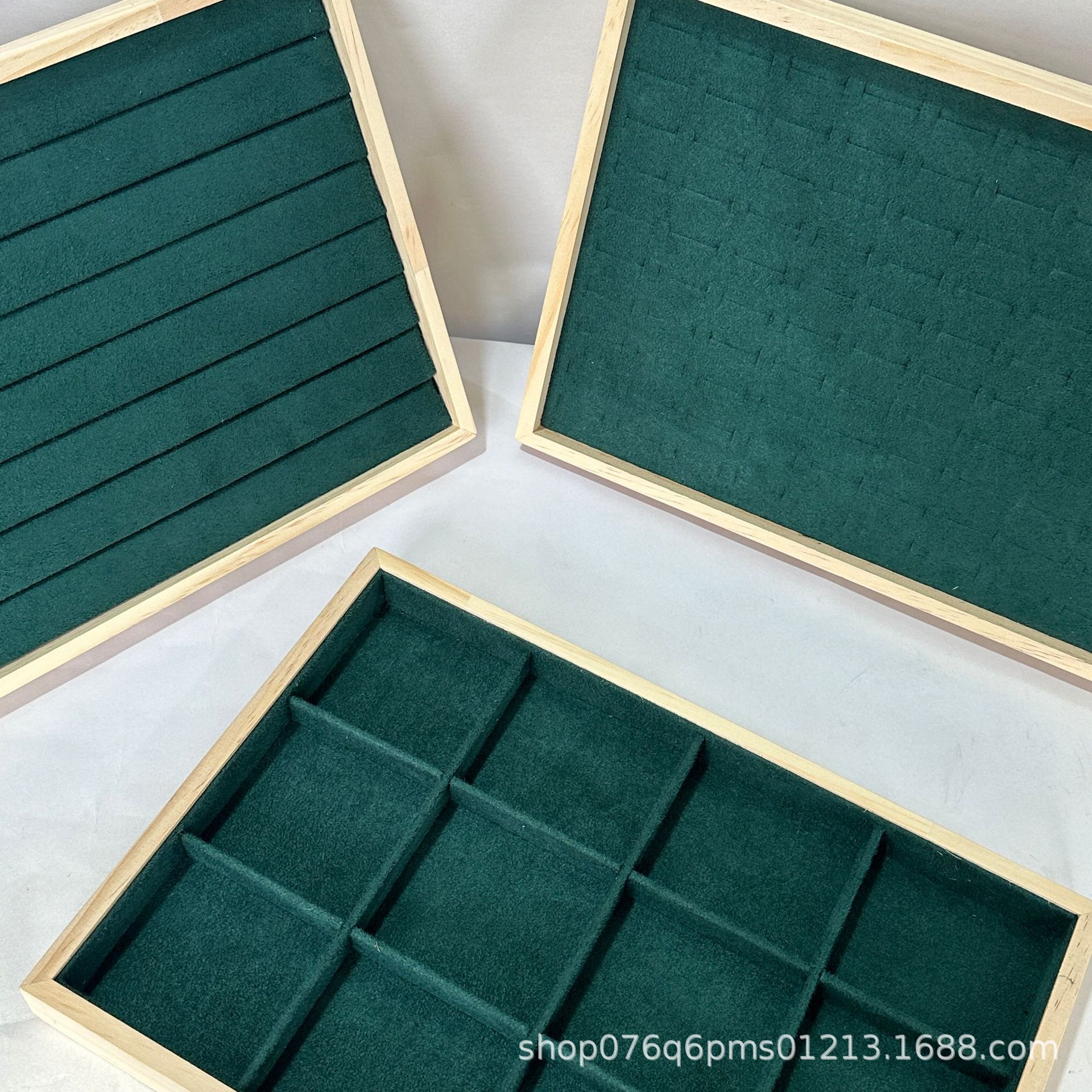Bamboo flannel 100 ring display plate earrings ring ring storage finishing box jewelry live tray wholesale
