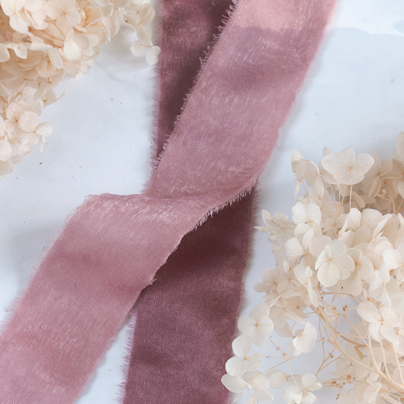 Velvet Flocking Ribbon DIY Handmade Bow Hair Accessories Flowers Gift Packaging Raw Edge Ribbon Invitation Ribbon
