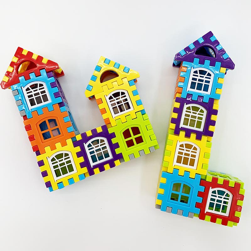 Picture of Children's Large House Building Blocks Toy Square Plastic Educational Puzzle House Large Particles Assembly Toys for 3 to 6 Years Old