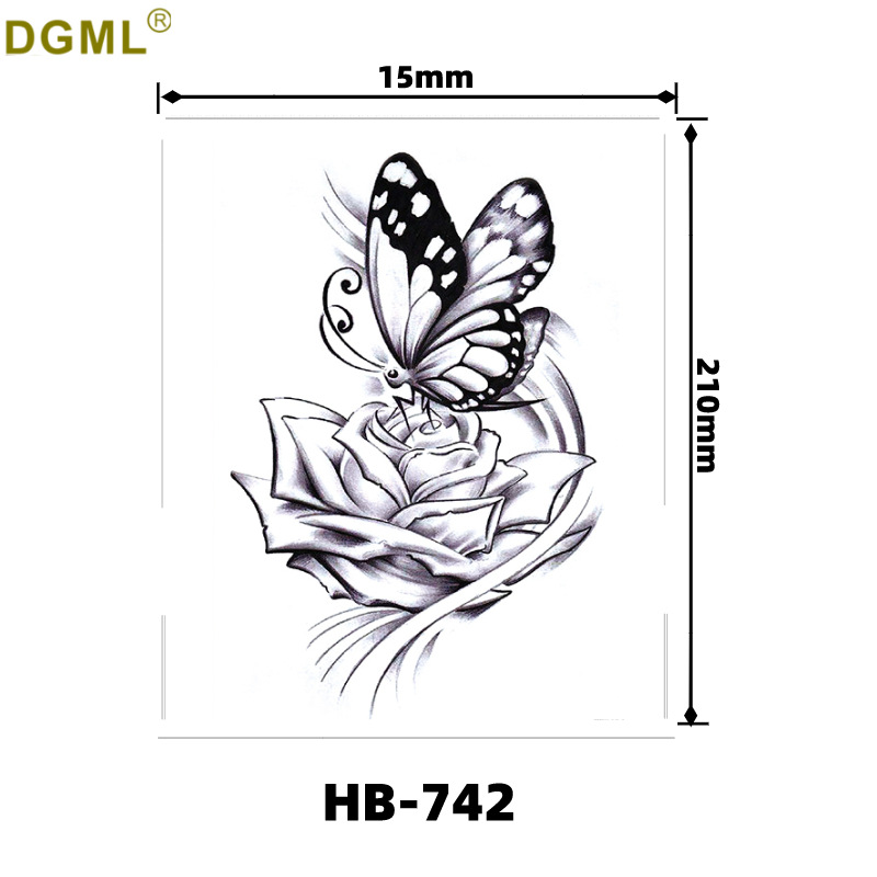 Picture of Small fresh English letters flower butterfly tattoo stickers color creative full arm fox in stock wholesale to map custom