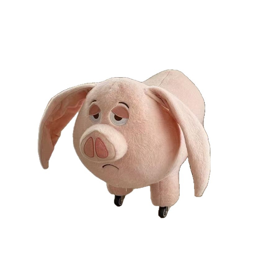 Picture of Flying Pig Bench Children's Bench Second Brother Door Shoe Changing Stool Wholesale Sliding Animal Pig Pig Wheel Bench