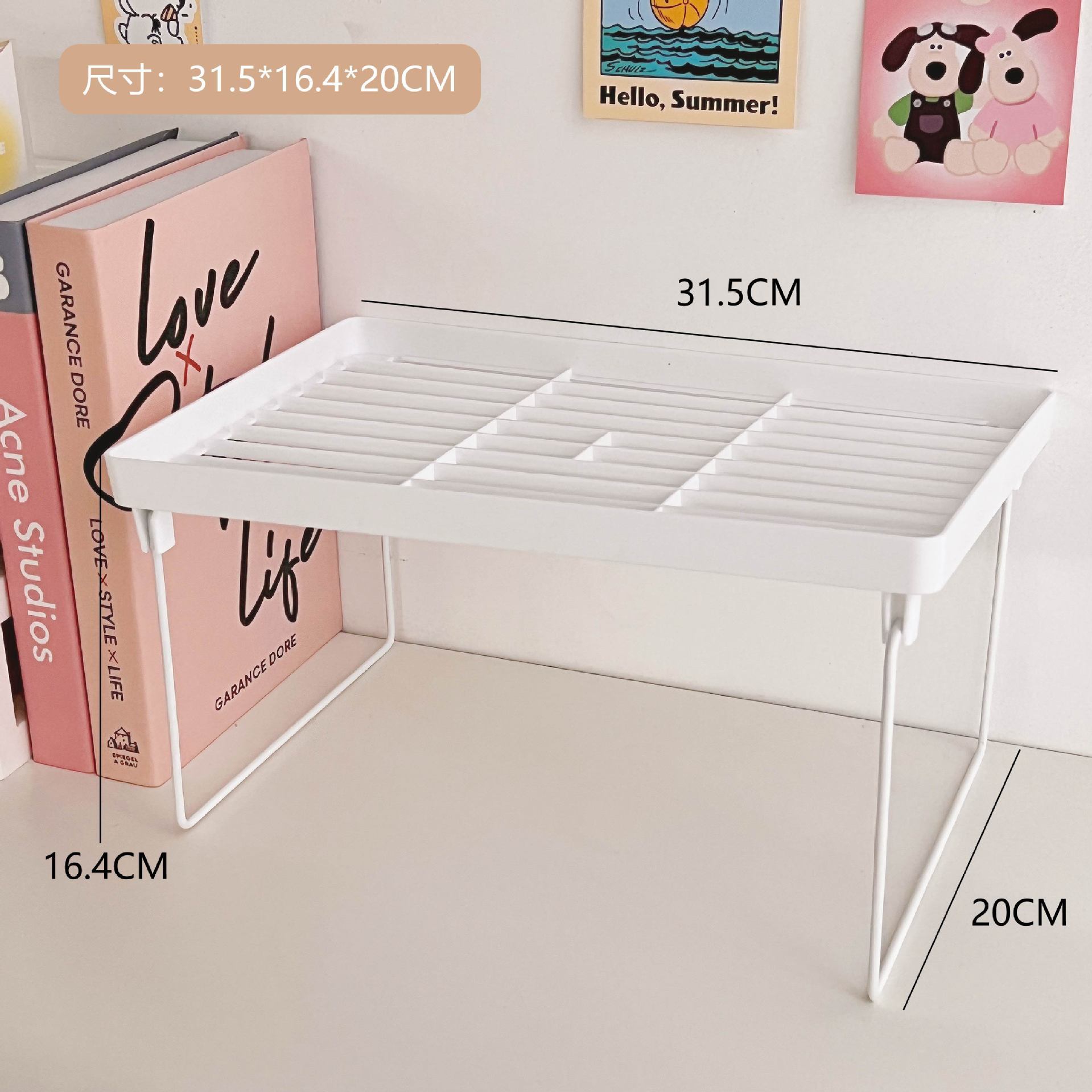 Picture of New Ins Cosmetic Jewelry Double-layer Folding Storage Rack Simple Household Desktop Bathroom Storage Rack Storage Rack