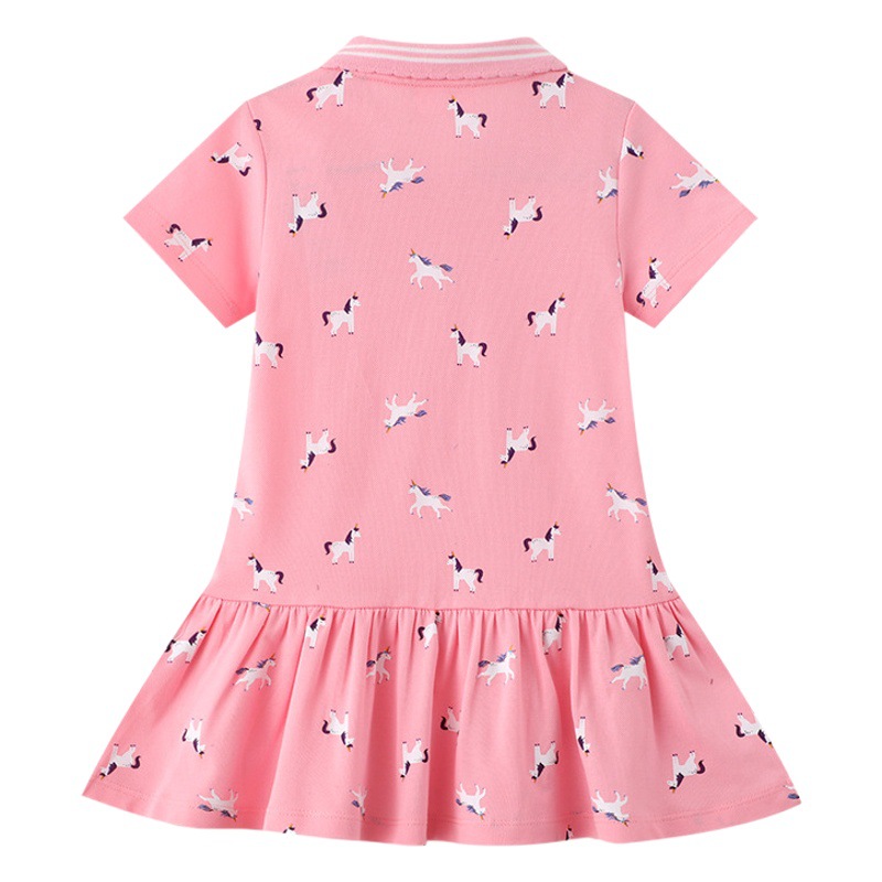 2025 summer new high-grade open chest collar bead fabric girls dress ins cross-border supplier one piece