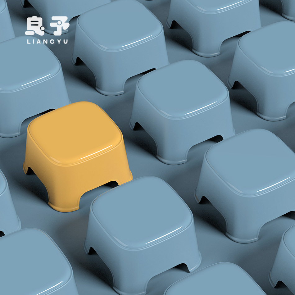 Plastic Low Stool Shoe Changing Stool Household Low Stool Foot Stool Foot Stool Square Stool Children Stool LOGO Printing UV Label Customization