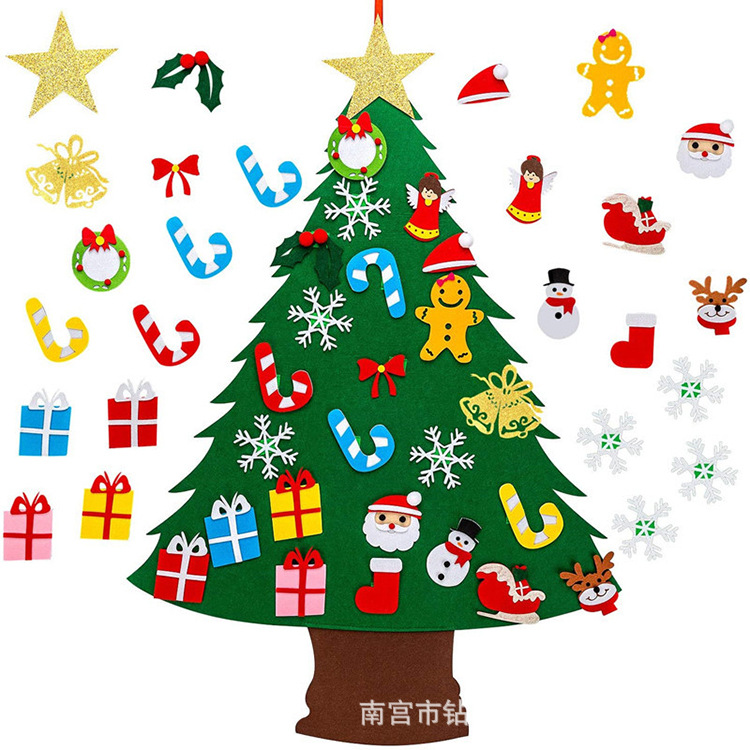 In stock felt small Christmas tree handmade diy non-woven Christmas tree decoration Christmas mini Christmas tree