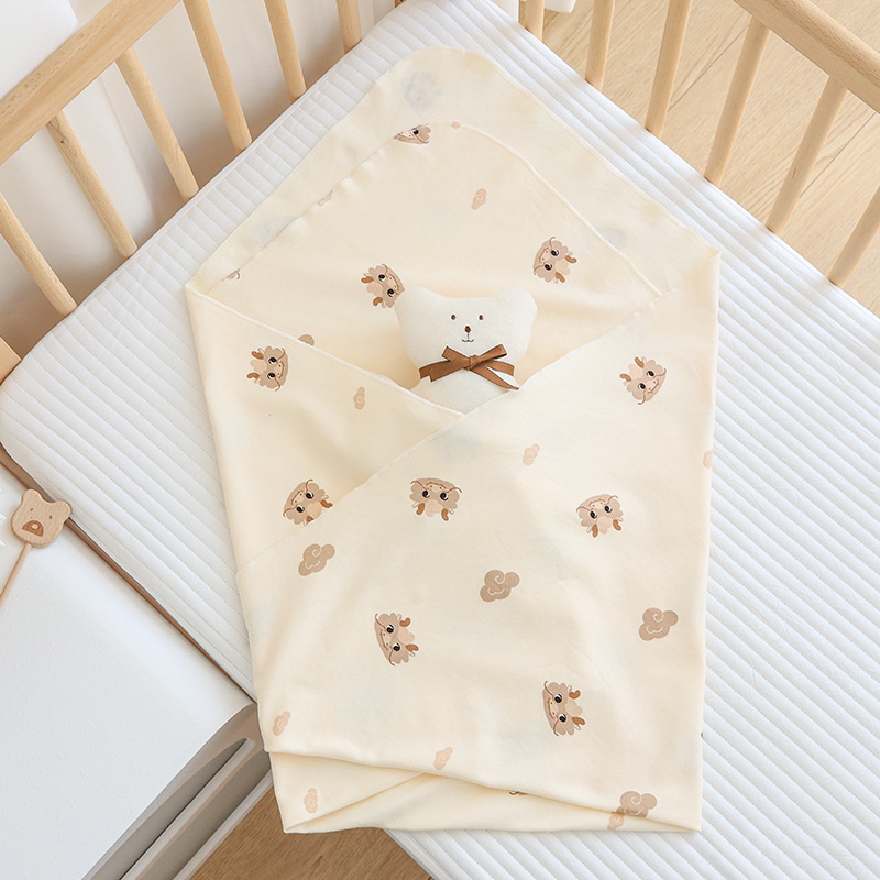 Picture of Newborn baby wrap cotton 0-12 months early baby delivery room single swaddling wrap four seasons universal quilt