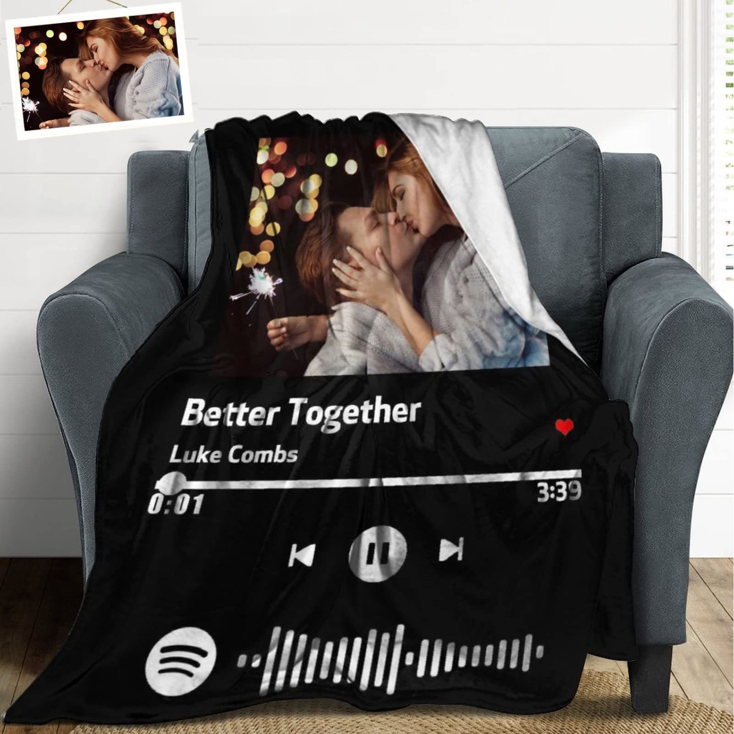 Personalized Code Music Blanket Soft and Comfortable Flannel Warm Home Essential Printed Blanket for Men and Women Gifts